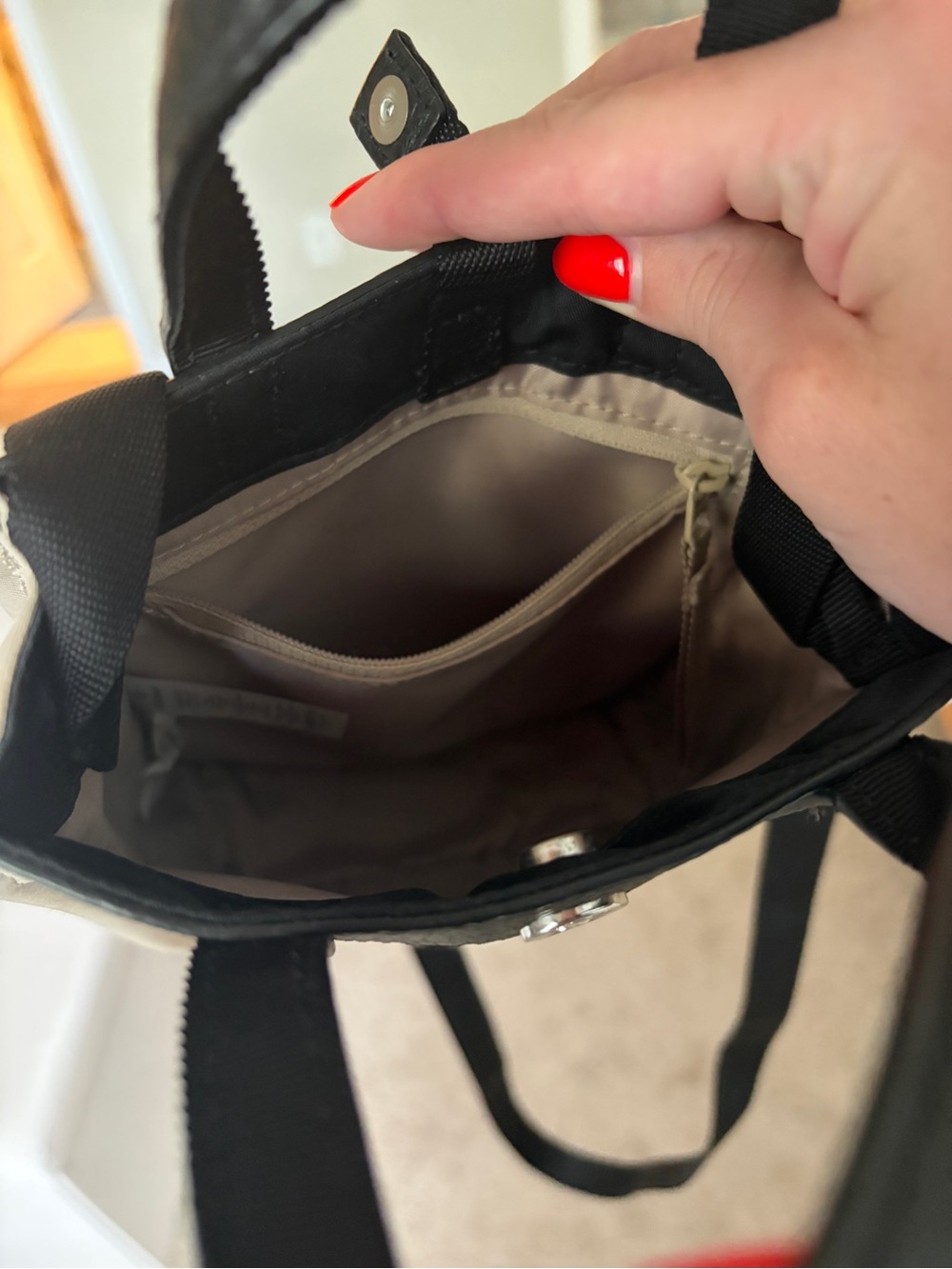 lululemon athletica Beige and Black Mini Tote with Top Handles - Picture 5 of 5